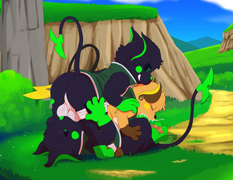 alternate_color anal anal_penetration animal_genitalia animal_penis atoh_darkscythe backsack balls cum cum_from_mouth cum_in_mouth cum_inside cum_splatter detailed_background eyes_closed fan_character feral foot_wraps forced forced_oral grin group group_sex landscape leg_wraps male male/male motion_lines ninja nintendo oral outside penetration penis pokémon questionable_consent raichu rape_face redemption3445 ring saggy_balls saliva sex sparks_the_raichu straddling straining tea_bagging threesome toe_ring video_games wraps

Rating: Explicit
Score: 5
User: Circeus
Date: April 02, 2016