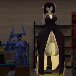 :3 animal_genitalia animal_penis balls big_balls blue_body duo equine_genitalia equine_penis female genitals glowing glowing_genitalia glowing_penis grin gynomorph gynomorph/female huge_balls hyper hyper_balls hyper_genitalia intersex intersex/female locker_room penis size_difference smile holant nintendo pokemon demon gardevoir generation_3_pokemon humanoid pokemon_(species) 1:1