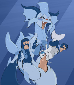 ambiguous_gender animal_genitalia animal_penis barbel_(anatomy) black_markings blue_body blush blush_lines bodily_fluids crying cum cum_in_mouth cum_inside duo erection eyebrows fangs fellatio feral feral_on_feral fin flesh_whiskers forced forced_oral genital_fluids genitals head_fin larger_male leg_markings long_tail looking_pleasured male male/ambiguous markings open_mouth oral pawpads penile penis quadruped rape red_nose sex size_difference smaller_ambiguous socks_(marking) tail tail_fin tears teeth thick_tail tongue tongue_out underwater underwater_sex water not_a_furfag nintendo pokemon eeveelution generation_1_pokemon generation_7_pokemon pokemon_(species) vaporeon wishiwashi wishiwashi_(solo_form) 2025 absurd_res hi_res
