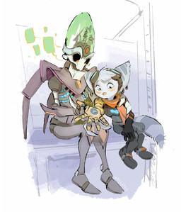 blue_eyes blush boots clothing cybernetic_arm cybernetic_limb duo ear_piercing ear_ring eyebrows eyewear eyewear_on_head female footwear gloves goggles goggles_on_head handwear head_tuft machine male piercing red_eyes ring_piercing scarf shoes sitting stripes tuft waackery ratchet_and_clank sony_corporation sony_interactive_entertainment dr._nefarious rivet_(ratchet_and_clank) humanoid lombax mammal robot robot_humanoid 2025 hi_res