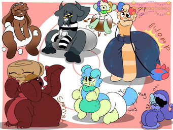 ambiguous_gender anthro big_diaper clothed clothing diaper feces female group male object_in_mouth pacifier pacifier_in_mouth soiling unclean_diaper used_diaper using_diaper wearing_diaper ferretybabby blushcrunch_studio dandy's_world astro_(dandy's_world) blot_(dandy's_world) cocoa_(dandy's_world) dandy_(dandy's_world) goob_(dandy's_world) shelly_(dandy's_world) squirm_(dandy's_world) taur 4:3 hi_res