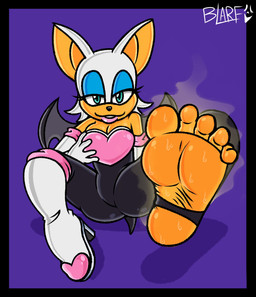 5_toes anthro barefoot bat_wings boots breasts cleavage clothed clothing feet female foot_fetish footwear membrane_(anatomy) membranous_wings one_boot_on shoes smelly smelly_feet soles solo toes wings blarf022 sega sonic_the_hedgehog_(series) rouge_the_bat bat mammal 2023 absurd_res hi_res