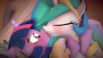 blinking blush collar crown duo eye_roll eyes_closed female female/female feral feral_on_feral french_kissing hair headgear horn kiss_on_lips kissing making_out multicolored_hair purple_body purple_eyes white_body fishimira friendship_is_magic hasbro my_little_pony mythology princess_celestia_(mlp) twilight_sparkle_(mlp) equid equine mammal mythological_creature mythological_equine unicorn 16:9 3d_(artwork) 3d_animation animated digital_media_(artwork) hi_res no_sound short_playtime source_filmmaker_(artwork) webm widescreen