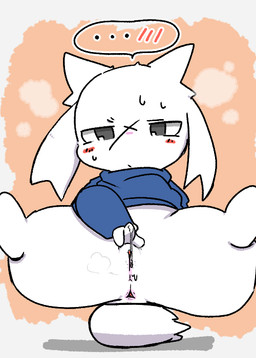 anthro anus blue_clothing blue_sweater blue_topwear blush bodily_fluids bottomless bottomless_anthro bottomless_female clothed clothing ellipsis female female_anthro floppy_ears fur genital_fluids genitals half-closed_eyes humanoid_genitalia humanoid_vulva looking_at_viewer lop_ears narrowed_eyes red_blush short_tail solo spread_legs spreading sweat sweater sweater_only tail topwear topwear_only vaginal_fluid_string vaginal_fluids vaginal_fluids_on_hand vulva white_body white_fur white_tail y_anus ardest cave_story sue_sakamoto lagomorph mammal mimiga digital_media_(artwork)