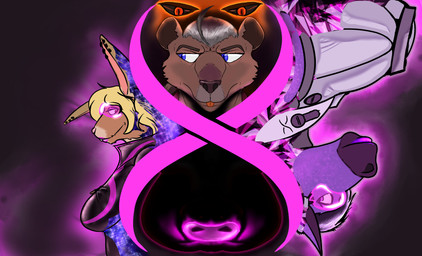 anthro blonde_hair blue_eyes brown_body brown_fur buckteeth clothed clothing eyewear female fully_clothed fur goggles grey_hair hair korps_insignia lipstick makeup male purple_body purple_hair red_eyes shadow_face supervillain tan_body tan_fur teeth arkanum_zilong equid equine lagomorph leporid mammal nutria rabbit reptile rodent scalie snake absurd_res hi_res