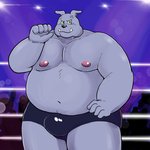 anthro belly bulge clothing green_eyes humanoid_hands male moobs navel nipples overweight overweight_anthro overweight_male solo underwear wrestler bullbluedog canid canine canis domestic_dog mammal 1:1 2017 hi_res