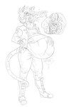 after_vore anthro belly big_belly duo female female_pred simple_background vore white_background grindavikbydaylight 2019 2:3 monochrome