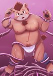 anthro asian_clothing belly bound clothing east_asian_clothing fundoshi humanoid_hands japanese_clothing kemono male moobs navel nipples overweight overweight_male scar solo tentacles underwear white_clothing white_fundoshi white_underwear young young_anthro inugamihito oosumi_(tamacolle) bear mammal 2023