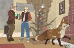 5_fingers ambiguous_gender annoyed anthro apocalypse christmas_present clothing decoration female feral fingers fireplace footwear gift gloves group hair handwear holidays jacket male painting plant pockets shoes smile tail topwear tree trio vest blokfort christmas whisper_(gabrielofcreosha) canid canine canis fox human jackal mammal 2019 digital_drawing_(artwork) digital_media_(artwork) signature