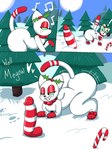 big_butt butt candy candy_cane dessert dildo eyeshadow female feral food freckles green_sclera makeup markings neck_tuft sex_toy smile solo tail tail_markings text tuft white_body japansadface junipurr domestic_cat felid feline felis mammal