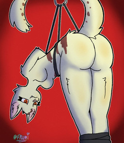 arms_tied big_butt bound butt butt_focus female hands_tied legs_tied multicolored_body red_eyes simple_background smug_face smug_grin solo toony conditional_dnp fylumi smug_cat kim_(pscapturas) hi_res meme