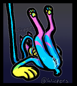 anthro anus bodily_fluids clitoris covering covering_face female fur genital_fluids genitals legs_up lying multicolored_body multicolored_fur multicolored_pawpads on_back pawpads presenting rainbow_body rainbow_fur rainbow_pawpads simple_background solo sparklefur vaginal_fluids vulva wicpers deltarune undertale_(series) canid canine mammal werewire aliasing colorful_theme digital_media_(artwork) low_res oekaki