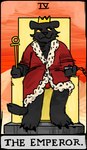 2024 anthro black_body black_fur character_request emperor felid fur gorepuptech hi_res leopard male mammal pantherine royalty sitting_on_throne solo yellow_eyes