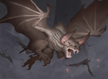ambiguous_gender claws feral flying fur group membrane_(anatomy) membranous_wings mountain open_mouth outside sharp_teeth smoke solo_focus spread_wings tail teeth wings john_tedrick hasbro j._r._r._tolkien magic:_the_gathering middle-earth_(tolkien) the_lord_of_the_rings wizards_of_the_coast bat mammal 2021 absurd_res hi_res official_art