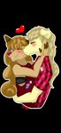 amber_hair anthro arm_around_waist blonde_hair blush bra brown_body brown_ears brown_fur brown_markings caramel_hair clothing demigirl_pride_colors duo eyes_closed female female/female fingers floppy_ears freckles fur hair hand_on_cheek heart_symbol hooved_fingers hooves hug kissing kissing_cheek lesbian_pride_colors lgbt_pride long_hair markings omnisexual_pride_colors one_eye_closed orange_lesbian_pride_colors outline pattern_clothing plaid plaid_clothing pride_colors purple_eyes red_clothing red_nose romantic romantic_ambiance romantic_couple shirt simple_background smile spots spotted_markings tan_body tan_fur tan_hair tank_top topwear transparent_background underwear white_freckles wink yellow_body yellow_fur zer0rebel4 hazel_(zer0rebel4) payge_(zer0rebel4) bird_dog canid canine canis cervine deer domestic_dog golden_retriever great_dane hunting_dog hybrid mammal mastiff molosser new_world_deer retriever white-tailed_deer alpha_channel digital_media_(artwork) half-length_portrait hi_res portrait