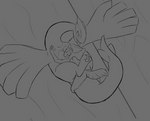 absurd_res ahegao ambiguous_penetration anthro digital_media_(artwork) duo embrace eyes_closed female female_penetrated feral flying flying_sex fur generation_2_pokemon hi_res illogicaljumble interspecies legendary_pokemon legs_around_partner looking_pleasured lugia lying_on_partner male male/female male_penetrating male_penetrating_female monochrome nintendo open_mouth penetration pokemon pokemon_(species) pokephilia sex simple_background sketch smile tail tongue tongue_out