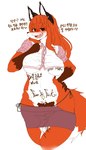 anthro big_breasts bimbofication black_eyes black_nose blush body_writing bottomwear breasts button_(fastener) clothed clothing ear_piercing ear_ring female front_view fur gloves_(marking) hair hairy_pussy hand_on_hip heart_symbol intelligence_loss jewelry kemono looking_at_viewer markings miniskirt multicolored_body multicolored_fur navel navel_piercing nipple_outline open_mouth orange_body orange_fur orange_hair piercing pubes ring_piercing school_uniform simple_background skimpy skirt smile solo standing straining_buttons tally_marks tattoo text tongue topwear under_boob uniform unusual_tally_marks western_tally_marks white_background white_body white_fur writing_on_belly writing_on_breasts opqhlak herbivore_high_school hoho_(herbivore_high_school) canid canine fox mammal red_fox true_fox 2020 absurd_res hi_res korean_text portrait three-quarter_portrait translated