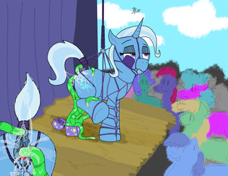 anal anal_penetration anatomically_correct anatomically_correct_genitalia animal_genitalia animal_vulva anus arms_tied bdsm bit_gag blinders bodily_fluids bondage bound clitoral_winking clitoris cloud crowd cutie_mark drooling ejaculation equine_anus equine_genitalia equine_vulva exhibitionism eyeshadow eyewear female feral gag genital_fluids genitals group heart_eyes heart_symbol horn makeup penetration petplay ponyplay public public_exposure public_sex puffy_anus raised_tail restraints roleplay rope rope_bondage rope_harness saliva saliva_string sex solo_focus tail tail_tied tentacle_in_ass tentacle_in_vagina tentacle_penetration tentacle_sex tentacles vaginal vaginal_fluids vaginal_fluids_on_ground vaginal_penetration vaginal_squirting vulva tally_(artist) friendship_is_magic hasbro kinktober kinktober_2025 my_little_pony mythology trixie_(mlp) equid equine horse mammal mythological_creature mythological_equine pony unicorn 2025 hi_res