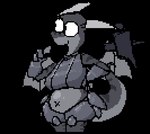 anthro armor big_breasts blinking breastplate breasts clothing female gauntlets gloves grey_body hammer handwear horn solo tail tools wide_hips wings roksim mythology carnelia_(argentum48) dragon mythological_creature mythological_scalie scalie animated short_playtime