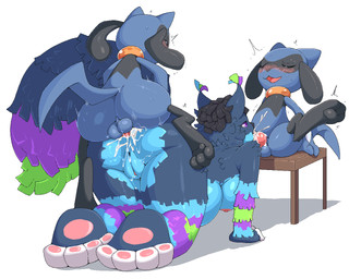 3_toes age_difference all_fours anal anal_knotting anal_penetration animal_genitalia animal_penis anthro anthro_on_anthro anthro_penetrated anthro_penetrating anthro_penetrating_anthro backsack balls biped blue_balls blush bodily_fluids breasts butt canine_genitalia canine_penis crossgender cum cum_from_ass cum_from_mouth cum_in_ass cum_in_mouth cum_inside cum_splatter digitigrade double_penetration duo ejaculation erection eyes_closed feet fellatio female female_penetrated from_behind_position furniture genital_fluids genitals group group_sex interspecies knot knotting larger_female larger_sub leaking_cum looking_back looking_pleasured male male/female male_on_top male_penetrating male_penetrating_female messy nude older_female older_penetrated on_table on_top open_mouth oral oral_penetration orgasm pawpads paws penetration penile penile_penetration penis penis_in_ass penis_in_mouth perching_position pinata plantigrade pokephilia pregnant pregnant_sex rear_view sex simple_background size_difference smaller_male smile spitroast spread_legs spreading submissive sweat table tail threesome toes tongue trio vulva white_background young young_anthro younger_male pata nintendo pokemon sten_fletcher animate_inanimate canid canine generation_4_pokemon living_pinata mammal pokemon_(species) riolu 2018 5:4 aliasing digital_media_(artwork)