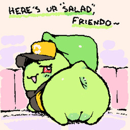 anus bedroom_eyes bent_over black_text butt clothed clothed_female clothed_feral clothing double_entendre eyelashes fat_mons female female_feral feral genitals green_body hat headgear headwear holowear_(pokemon) humanoid_genitalia humanoid_genitalia_on_feral humanoid_vulva humanoid_vulva_on_feral innie_vulva leaf leaf_(anatomy) looking_at_viewer looking_back looking_back_at_viewer narrowed_eyes open_mouth open_smile plump_labia presenting presenting_anus presenting_hindquarters presenting_vulva quadruped red_eyes seductive smile smug solo squigglevision tail talking_to_viewer text vulva y_anus ligma_(artist) nintendo pokemon pokemon_unite chikorita generation_2_pokemon pokemon_(species) 1:1 2026 animated archived_source digital_drawing_(artwork) digital_media_(artwork) handwritten_text wigglypaint_(artwork)