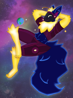 anthro earth glowing lure_(anatomy) machine male planet solo space star anonymous_artist polaris_caelum protogen