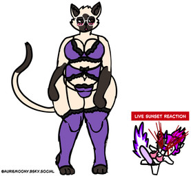 anime_nosebleed anthro blep blood blush bodily_fluids bulge clothed clothing crossdressing duo female lingerie male male/female moobs nosebleed shy slightly_chubby slightly_chubby_male strapon tongue tongue_out auriemoony emile_(auriemoony) sunset_(auriemoony) deer domestic_cat felid feline felis mammal absurd_res hi_res sketch