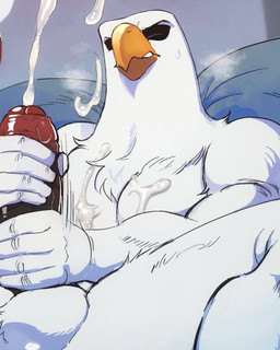 5_fingers anthro arm_tuft ball_tuft balls beak bed black_eyelids blue_pillow bodily_fluids breath brown_penis chest_tuft clenched_teeth cum cum_on_chest cum_string cumshot ejaculation eyes_closed fingers foreskin fur furniture genital_fluids genitals glans grimace humanoid_genitalia humanoid_penis leg_tuft lying male masturbation motion_lines multicolored_penis nude nude_anthro nude_male on_back on_bed orange_beak orgasm orgasm_face panting partially_retracted_foreskin penile penile_masturbation penis pillow pink_glans pink_penis shoulder_tuft simple_background solo teeth toothed_beak tuft two-handed_masturbation two_tone_penis vein veiny_penis white_balls white_body vhkansfweer glue_studios rimba_racer axle_(rimba_racer) accipitrid accipitriform avian bird eagle 2022 4:5 hi_res