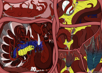 anal anal_penetration anus belly big_belly bodily_fluids clitoris corruption egg erection female feral genital_fluids genitals hive infestation injection mutation oviposition ovipositor parasite penetration pregnant pregnant_female pregnant_feral presenting solo tentacle_ovipositor tentacle_penetration tentacles transformation vulva what corrsus rubin_owl absurd_res comic hi_res