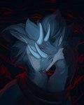 abstract_background blue_horn cuddling duo feral fur grey_body grey_fur horn male male/male white_body white_fur lin_fluffydragon mythology lin_fluffydragon_(character) dragon furred_dragon furred_scalie mythological_creature mythological_scalie scalie hi_res signature