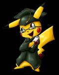 academic_dress black_body black_eyes black_fur brown_body brown_fur clothed clothing eyewear feral fur furgonomics glasses hat headgear headwear looking_at_viewer male open_mouth red_body red_fur simple_background smile solo square_academic_hat yellow_body yellow_fur tailzkip nintendo pokemon generation_1_pokemon mammal pikachu pokemon_(species) rodent 2013 alpha_channel