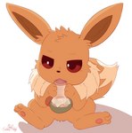 ambiguous_gender bong brown_body brown_fur drugs eevee feral fur generation_1_pokemon gooeythings hi_res looking_at_viewer nintendo pawpads paws pokemon pokemon_(species) red_eyes simple_background smoking smoking_bong solo white_background