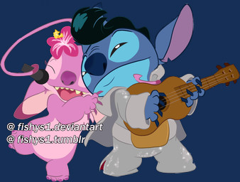 4_fingers 4_toes black_eyes black_hair blue_body blue_claws blue_nose canon_couple claws clothed clothing costume duo ears_down electronics elvis_impersonator eyelashes eyes_closed feet fingers flower fur hair happy hibiscus holding_microphone holding_musical_instrument holding_object holding_with_antennae lute microphone musical_instrument narrowed_eyes notched_ear open_mouth open_smile pink_body pink_fur pivoted_ears plant playing_music plucked_string_instrument purple_claws purple_nose singing smile squint string_instrument toes tropical ukulele wig fishys1 disney lilo_and_stitch angel_(lilo_and_stitch) stitch_(lilo_and_stitch) alien experiment_(lilo_and_stitch) 2016 alpha_channel cropped hi_res