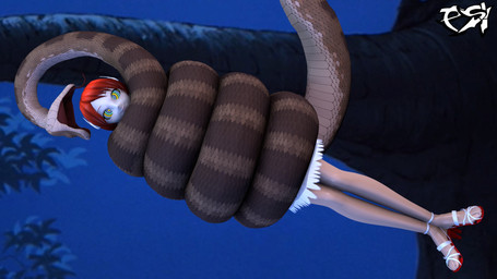 ambiguous_gender bestiality brown_body brown_scales clothed clothed_female clothed_human clothing coiling duo female feral hair human_on_feral hypnosis imminent_vore interspecies mind_control outside red_hair restrained ringed_eyes scales psikokinetic sharkstuff_(modeler) sega sonic_the_hedgehog_(series) the_jungle_book kaa_(jungle_book) princess_elise_the_third human mammal python reptile scalie snake 16:9 2026 3d_(artwork) digital_media_(artwork) hi_res source_filmmaker_(artwork) widescreen male_(lore)