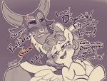 blush cutie_mark duo female feral hooves interspecies male pedophilia_humiliation pedophilia_temptation size_difference smile teasing text vulgar wings young young_feral soulcentinel friendship_is_magic hasbro my_little_pony cozy_glow_(mlp) tirek_(mlp) equid equine mammal 2019 black_and_white hi_res monochrome