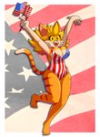 american_flag american_flag_clothing anthro big_breasts blonde_hair breasts cleavage cleavage_overflow clothed clothing female freckled_breasts freckled_face freckles fur hair holidays looking_at_viewer one-piece_swimsuit orange_body orange_fur pose slightly_chubby slightly_chubby_female smile solo striped_body stripes swimwear tail united_states_of_america yellow_sclera roboticsteve 4th_of_july ring_cats crimson_(roboticsteve) domestic_cat felid feline felis mammal 2024 absurd_res digital_drawing_(artwork) digital_media_(artwork) hi_res pinup