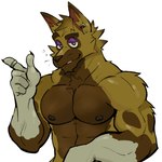 1:1 2024 5_fingers abs animal_crossing anthro areola barazoku biceps big_muscles biped black_eyes brown_body brown_fur canid canine chrysslis ear_piercing ear_ring fingers fox fur hi_res kyle_(animal_crossing) looking_at_viewer male mammal muscular muscular_anthro muscular_male nintendo nipple_piercing nipples pecs piercing ring_(jewelry) ring_piercing solo yellow_body yellow_fur