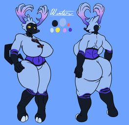 anthro big_butt butt female solo barrybensonberry tigereyetopaz kingdom_hearts square_enix winter_(tigereyetopaz) heartless winterhorn_(kingdom_hearts) hi_res model_sheet tagme