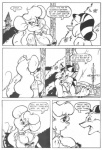 anthro black_and_white breasts canid canine cleavage clothed clothing comic dialogue duo dutch_(artist) english_text female fox male mammal misty_(dutch) misty_the_mouse monochrome mouse murid murine pen_(artwork) rodent tail text traditional_media_(artwork)