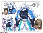 anthro biceps clothed clothing female fingerless_gloves fur gloves hair handwear male male_focus muscular muscular_male wolfmalro cheong_hwan kim_yeon-eun canid canine canis human mammal wolf 2018 digital_media_(artwork)