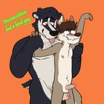 anthro balls blush body_hair chest_hair duo erection eyewear foreskin fur genitals glasses male male/male multicolored_body multicolored_fur nipples penis pubes raised_arm simple_background small_waist tongue tongue_out vein bl4z3blaze leo_(nardodraws) martin_(nardodraws) badger canid canine mammal mustelid musteline 1:1 absurd_res digital_media_(artwork) hi_res