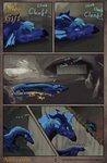 blue_body blue_scales cave curtains female feral membrane_(anatomy) membranous_wings scales solo tail text wings ikanz_(artist) european_mythology mythology nisi_diamondfire dragon mythological_creature mythological_scalie scalie western_dragon absurd_res comic hi_res url