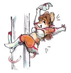 anthro brown_body brown_fur brown_hair clothing countershade_face countershade_torso countershading cowboy_hat cowgirl_boots cowgirl_outfit dancing female fur gloves hair handwear hat headgear headwear leg_wrap micro midriff pole pole_dancing simple_background solo stripper stripper_pole tassels white_background bedupolker mariella_mazatzal cricetid deer_mouse mammal rodent 2025 hi_res traditional_media_(artwork)