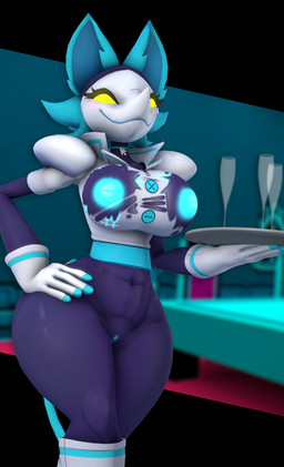 anthro areola big_breasts blush breasts champagne_glass clothed clothing container cup drinking_glass female genitals glass glass_container glass_cup machine nipples solo thick_thighs torn_clothing vulva yellow_eyes furry_ghosty cryptiacurves_(modeler) deltarune undertale_(series) tasque_manager android darkner felid feline mammal robot 2023 3d_(artwork) digital_media_(artwork) hi_res