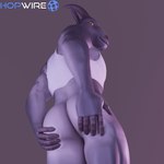 ambiguous_gender anthro bottomless butt butt_squeeze clothed clothing crop_top fingers fur grey_body grey_fur hand_on_butt hand_on_own_butt holding_butt holding_own_butt hooved_fingers hooves horizontal_pupils horn logo looking_at_viewer looking_down looking_down_at_viewer muscular muscular_anthro pupils shirt simple_background smile solo squeezing text topwear yellow_eyes hopwiresfm_(artist) coffee_stain_studios epic_games fortnite goat_simulator pilgor_(goat_simulator) bovid caprine goat mammal 1:1 2025 absurd_res artist_logo artist_name hi_res portrait signature three-quarter_portrait male_(lore)