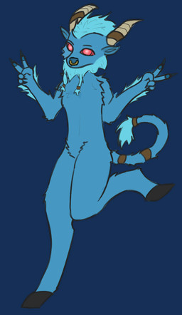 anthro blue_body blue_hair hair hooves horn male red_eyes solo tail cutiefoxxo dota valve barathrum_the_spirit_breaker spirit_breaker bovid bovine cattle mammal alpha_channel