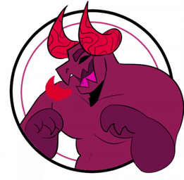 2_horns anthro flesh_teeth horn male male_anthro muscular muscular_male pink_tongue purple_body red_horn simple_background solo tongue white_background melaisen mythology demon dragon mythological_creature mythological_scalie scalie 2_frame_animation animated bust_portrait icon loop low_res portrait