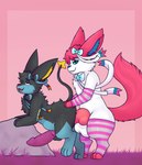 abdominal_bulge all_fours anal anal_penetration animal_genitalia anus balls balls_deep bent_over big_balls big_butt big_penis blush bodily_fluids bouncing_balls bulge butt butt_grab clothed clothing doggystyle duo erection feral feral_on_feral feral_penetrated feral_penetrating feral_penetrating_feral footwear from_behind_position fur genital_fluids genitals hair hand_on_butt huge_balls huge_butt huge_penis knot knotted_penis legwear male male/male male_penetrated male_penetrating male_penetrating_male open_mouth penetration penile penile_penetration penis penis_size_difference ribbons sex simple_background smile smug smug_face socks standing standing_doggystyle standing_sex stockings tail thick_thighs tongue white_body white_fur wide_hips anonymous_artist nintendo pokemon sanas smoothie_(sylveon) eeveelution generation_4_pokemon generation_6_pokemon hybrid luxray mammal pokemon_(species) sylveon digital_media_(artwork) hi_res