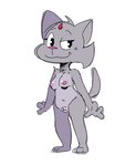 anthro breasts female fur genitals grey_body grey_fur nipples nude pussy smile solo standing electricplasmid the_fuzzy_princess katrina_(the_fuzzy_princess) domestic_cat felid feline felis mammal 2019 colored_sketch full-length_portrait portrait sketch