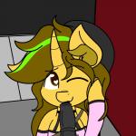 alley anthro brown_eyes clothed clothing crossdressing duo femboy genitals horn lipstick makeup male penis solo_focus theawkwarddork hasbro my_little_pony mythology awkward_dork equid equine mammal mythological_creature mythological_equine unicorn 1:1 digital_media_(artwork) hi_res